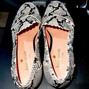 Kate Spade diamanté lux embossed snake flats